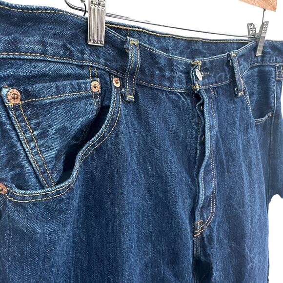 Levi's 501 Button Fly Jeans Mens 36x30 Classic Denim Streetwear Button Fly Retro - Picture 6 of 14